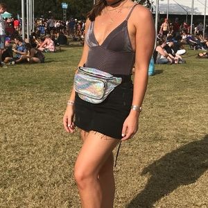 Urban Outfitters Dark Silver Bodysuit